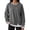 Dark Gray, variant on TGSLY Fall Faux Two-Piece Sweatshirts for Women Lightweight Crew Neck Long Sleeve Pullovers Loose Casual Solid Color Athletic Tops M