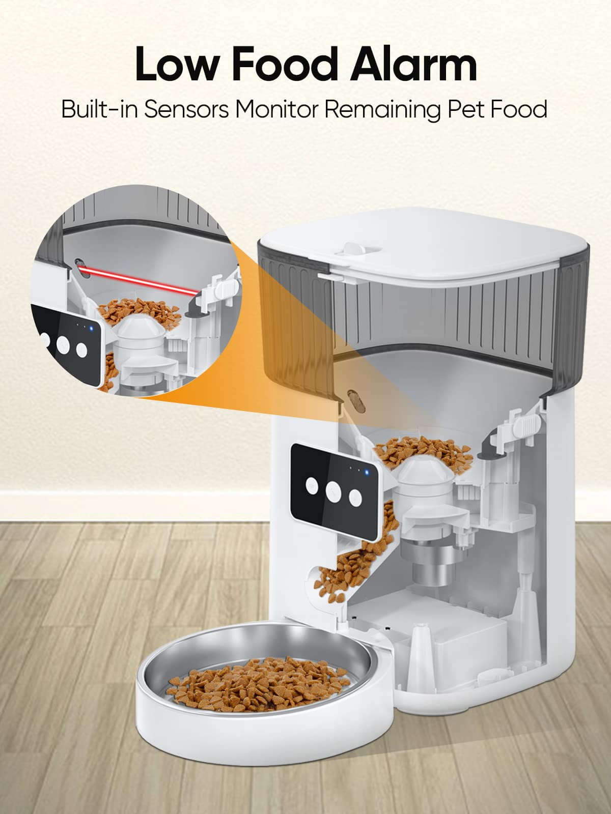 Automatic Cat Feeder 4L WiFi Pet Food Dispenser for Cats and Dogs APP Control Auto Pet Feeder Up to 20 Portions15 Meals per Day Low Food Alarm and