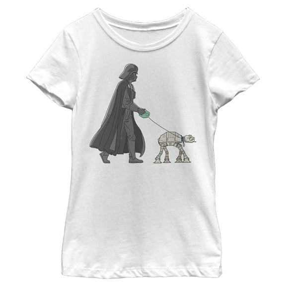 Girls Star Wars Darth Vader AT-AT Walking the Dog T Shirt