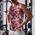 thumbnail image 5 of Daiia Rose Flowers Printed Men's Quick Dry Fit Muscle Tank Top Slim-Fit Tank Workout Tank Top Lightweight Sports Tank Top-4X-Large, 5 of 7