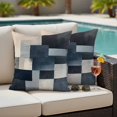 thumbnail image 4 of Vintage Oil Painting Outdoor Waterproof Pillow Covers, Farmhhouse Blue Black Beige Ombre Decorative Square Throw Pillowcase Sofa Cushion Sham for Patio/Couch/Chair, 18"x18" 2 Pack, 4 of 8