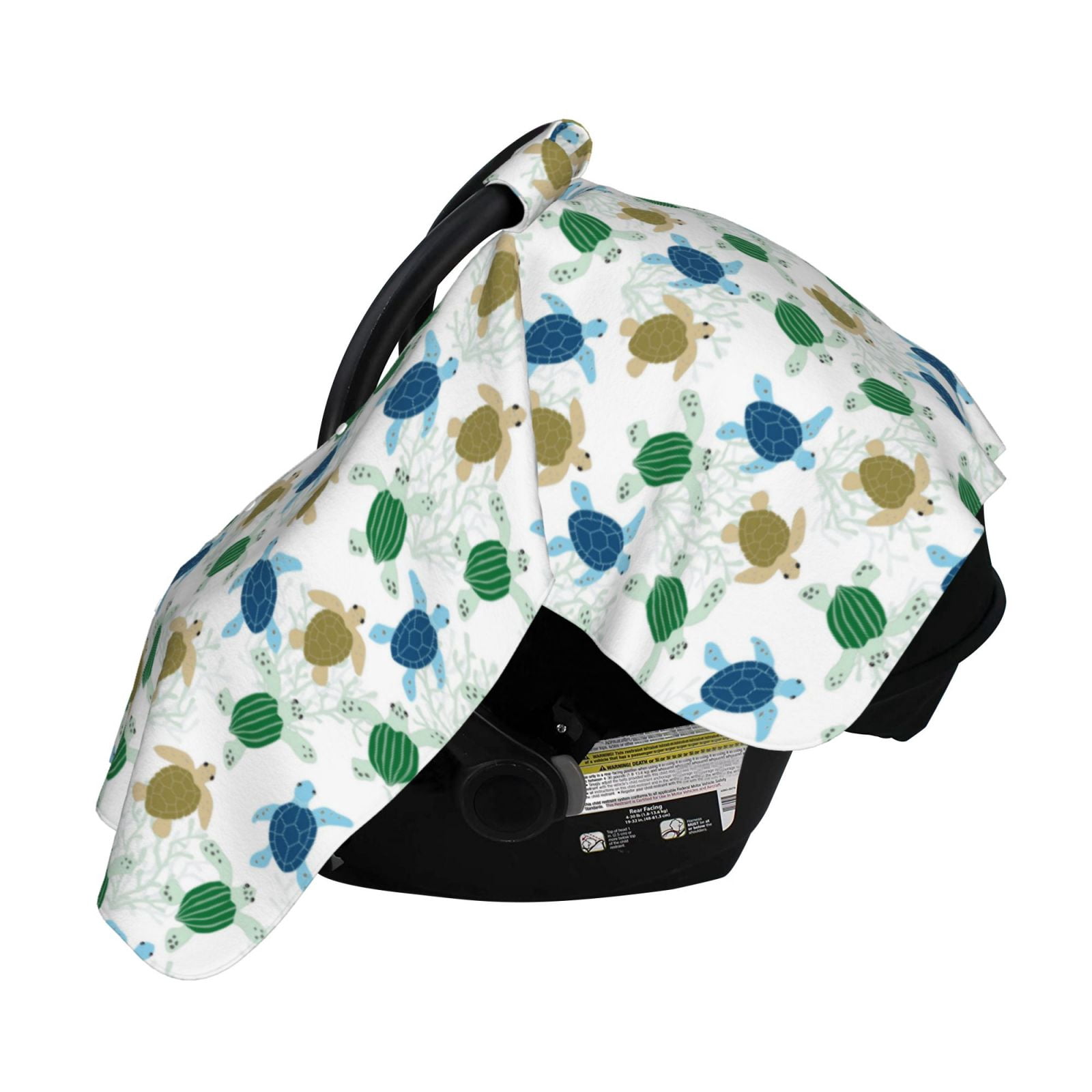 Naloa Cute Turtle Baby Car Seat Cover, Breathable Baby Carrier Cover, Multiuse Baby Carrier Cover & Nursing Breastfeeding Cover