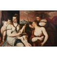 thumbnail image 2 of Andrea Schiavone 24x17 Black Ornate Framed Double Matted Museum Art Print Titled: Venus Puts the Tie for Amor's Eyes, 2 of 5