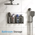 thumbnail image 4 of YESENT Aluminum Toothbrush Holder Self-adhesive Hanging Bracket Shower Toothbrush Razor Holder Suitable for Toothbrush, Toothpaste, Razor and Comb etc Bathroom Storage, 4 of 8