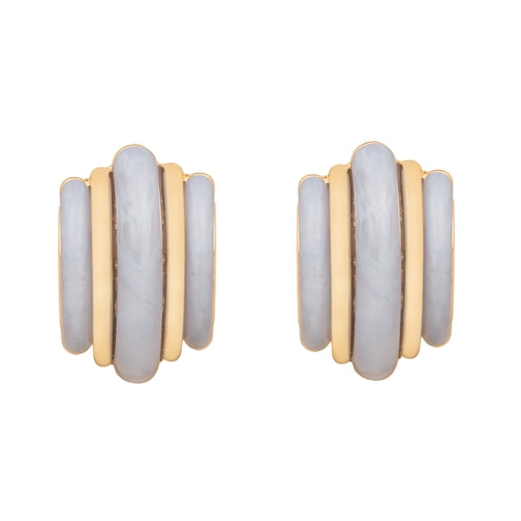 Time and Tru Women's Chunky Color Hoop Earrings with Gold Tone and Resin Details