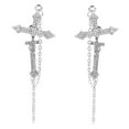 thumbnail image 5 of KAKOWELY Stylish Unisex Earrings with Rhinestones and Alloy Material for Everyday Decoration Silver Tone, 5 of 8
