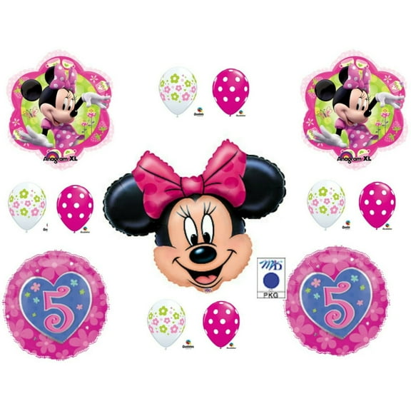 Minnie Mouse 5th Birthday Balloons Decoration Supplies Party Fifth