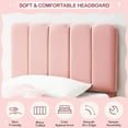 thumbnail image 6 of COZONY Twin Bed Frame with Velvet Upholstered Headboard and Sturdy Wood Slats Support,76.9*40.9*42.1", Pink Upholstered Bed Frame, No Box Spring Needed, Noise-Free, Easy to Assemble., 6 of 8