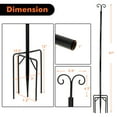 thumbnail image 4 of Costway 8ft String Light Poles 2 Pack Outdoor Metal Poles w/Top Arc Hook & 5-Prong Base, 4 of 10