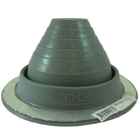 #3 (DF103G) GRAY EPDM DEKTITE ROUND BASE METAL ROOFING PIPE FLASHING BOOT: (Fits OD pipe sizes 1/4