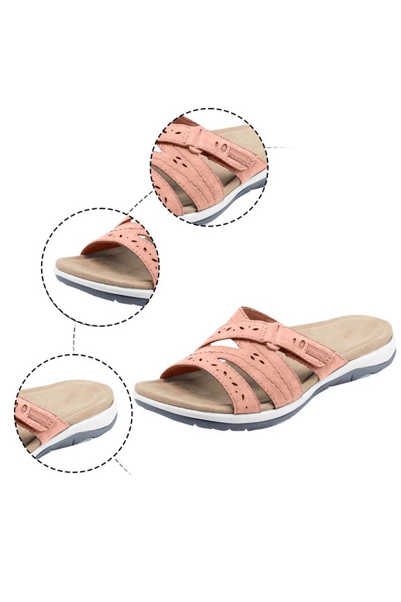 Wedge Sandals for Women Orthotic Arch Support Shoes Summer Lightweight Slipper Beach Slides Sandals Trendy Flat Shoes Non Slip Slippers Watermelon Red 41