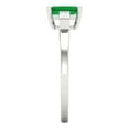 thumbnail image 3 of 0.8 ct Emerald Cut Simulated Emerald Three-Stone Engagement Ring for Women in 18K White Gold, 3 of 5