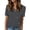 F-163Grey, variant on ZHOGXU Womens Summer T Shirt Short Sleeve V Neck Solid Color Button Details Lightweight Breathable Tee Top For Casual Daily Wear,Dark Green,Xxl