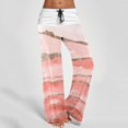 thumbnail image 5 of Gibobby pantalones anchos mujer Pantalones de yoga sueltos con estampado de cintura elástica y tira de bolsillo de cintura alta para mujer Pantalones largos casuales (Rosa, XL), 5 of 5