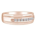 thumbnail image 2 of AFFY Father's Day Gift 1/4 Carat Round Shape White Natural Diamond Men's Wedding Band Ring In 14k Solid Rose Gold (0.25 Cttw) Ring Size-12, 2 of 2