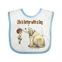 Inktastic Life is Better with a Dog Boys or Girls Baby Bib