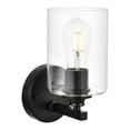 thumbnail image 3 of Living District Mayson 1-Light Iron & Glass Bath Sconce in Black/Clear, 3 of 6