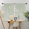 thumbnail image 3 of Sage Green Floral Wildflower Kitchen Curtains Short Small Rustic Botanical Leaves Vintage Flower Herb Farmhouse Rod Pocket Nature Bedroom Living Room Treatment Fabric 2 Panels 27.5Wx39H Inch, 3 of 6
