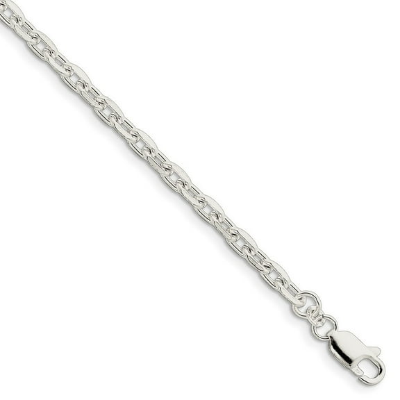 925 Sterling Silver Polished Chain Bracelet 7 Inch 4.9mm Lobster Claw - Link Bracelet for Women and Men