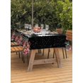 thumbnail image 2 of Outdoor Tablecloth with Umbrella Hole and Zipper, Black Christmas Rectangle Table Cloth 60x84 Inch Waterproof Tablecloth, Xmas Tree Snowflake Poinsettia Picnic Table Cover for Patio Camping, 2 of 7