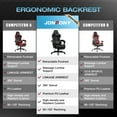 thumbnail image 6 of JONPONY Big and Tall 400lbs Gaming Chair with Bluetooth Speakers Gamer Chair with Footrest Game Chair with Lumbar Support and 360-Swivel Seat and Headrest for Adults, Black, 6 of 13