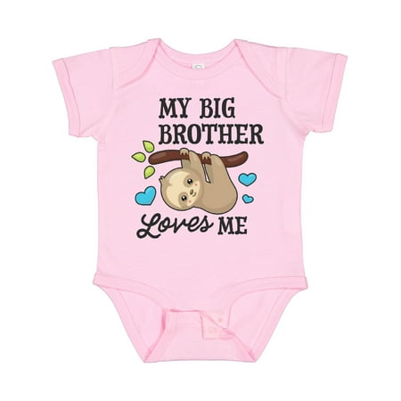 

Inktastic My Big Brother Loves Me with Sloth and Hearts Gift Baby Boy or Baby Girl Bodysuit