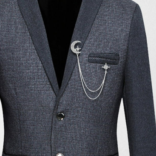 Broche con Cadena y Borlas Fernando para Hombre Plata