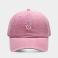 thumbnail image 4 of Cute Baseball Caps for Women, Yigetop Women Solid Color Heart Embroidered Soft Top Outdoor Washed Baseball Cap Womens Baseball Hat Pink One Size, 4 of 4