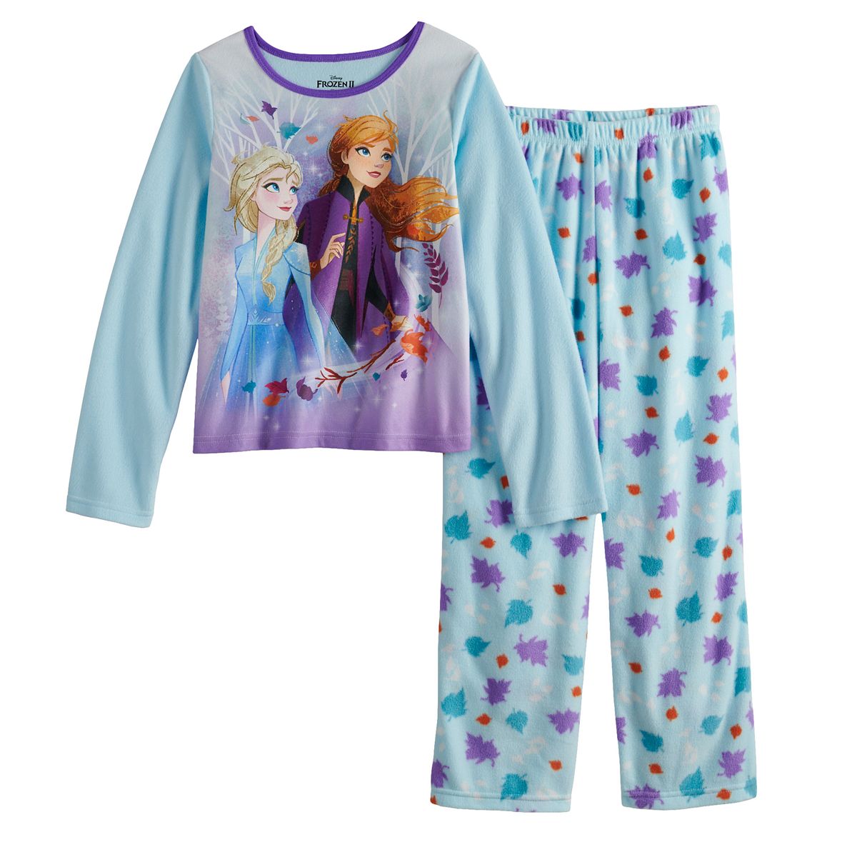 Disney Frozen Girls Pajama Set Plush pj's Anna & Elsa