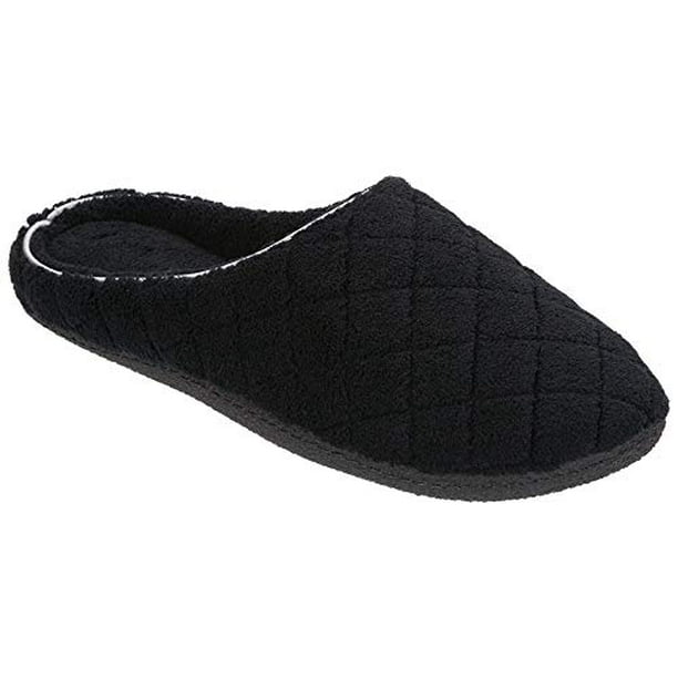 dearfoams women's quilted fleece clog memory foam slipper