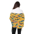 thumbnail image 4 of FORMRS Womens Scarf Winter Soft Long Big Warm Shawls Wrap Tassel Scarves, Yellow Sardines Pattern, 4 of 9