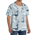 thumbnail image 2 of PAYOHTO Whales Marine Theme Mens Hawaiian Casual Short-sleeved Shirt Tropical Summer Beach Button Down Shirts, 2 of 7