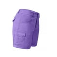 thumbnail image 4 of FASHIONWT Women Thin Mid Rise Casual Plain Woven Cargo Shorts, 4 of 5