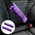 thumbnail image 2 of Almohadilla suave para el hombro del cinturón de seguridad para una conducción más cómoda, compatible con adultos, jóvenes y niños, correas para mochila, 2 paquetes, color morado, 2 of 5