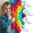 thumbnail image 3 of Blackout Kids Curtains,Rainbow Tie Dye Circular Pattern Childrens Insulated Curtains Set Of 2,Bedroom Essentials,Toddler Room Decor 42"x54", 3 of 5