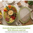 thumbnail image 3 of Divided Serving Tray with Lid, 5 Removable Compartments Snack & Veggie avocado shaped Tray with Center Dip Bowl, Portable Food Storage Container for Fruit, Charcuterie, Travel, Work & Parties, 3 of 3