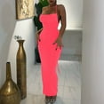 thumbnail image 4 of Birdeem Robe Longue d'Été pour Femmes Couleur Unie Mode Aguichant Dos Ouvert à Lacets Soutien-Gorge Robe à Col Suspendu, 4 of 12