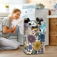 thumbnail image 5 of Yayeee Freestanding Laundry Hamper with Handle Collapsible Large Storage Basket for Clothes, Blue Flowers, 5 of 7