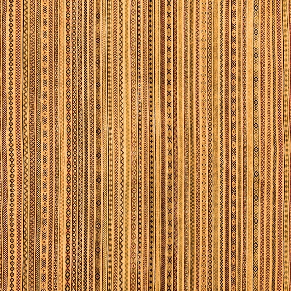 Ahgly Company Indoor Square Abstract Orange Modern Area Rugs, 5' Square