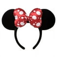 thumbnail image 2 of Disney Parks Minnie Mouse Satin Polka Dot Bow Ear Headband New with Tag, 2 of 3