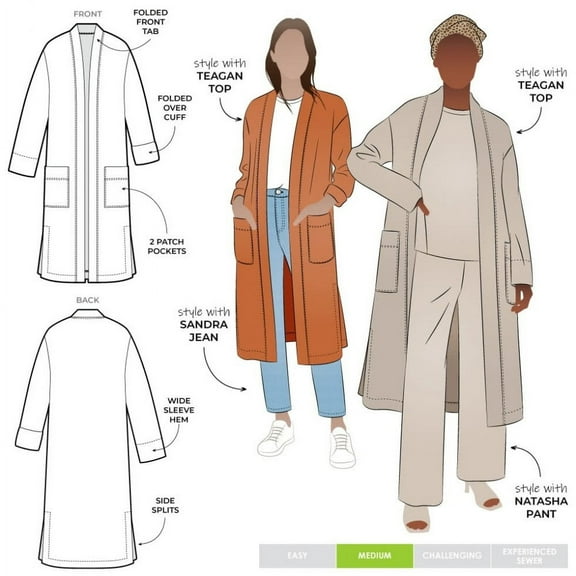 Style Arc Sewing Pattern Sigrid Knit Coat Women