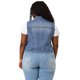 thumbnail image 5 of Women's Plus Size Trucker Vest Zipper Front Sleeveless Denim Vests Sky Blue 1X, 5 of 7