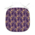 thumbnail image 1 of Eggplant Dining Chair Pad, Realistic Looking Eggplants with Eighties Inspired and Dotted Purple Background, Water Resistant Pillow with Straps for Seats, 8 Pieces Set, Purple Orange, by Ambesonne, 1 of 5
