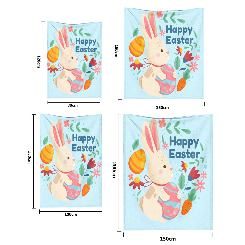 Easter Decorations Throws Blanket For Bed Couch Living Room Sofa Chair 3D Printed Throw Travel