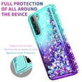 thumbnail image 3 of Starshop Case for Samsung Galaxy S22, Liquid Glitter Quicksand Bling Diamond -Teal/Purple, 3 of 6