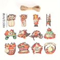 thumbnail image 2 of Fall Decorations,12pcs Pumpkin Maple Leaves Decorative Pendents Autumn Harvest Ornament Wood Ornaments Fall Tree Ornaments for Halloween Thanksgiving Hanging Sign Ornaments, 2 of 6