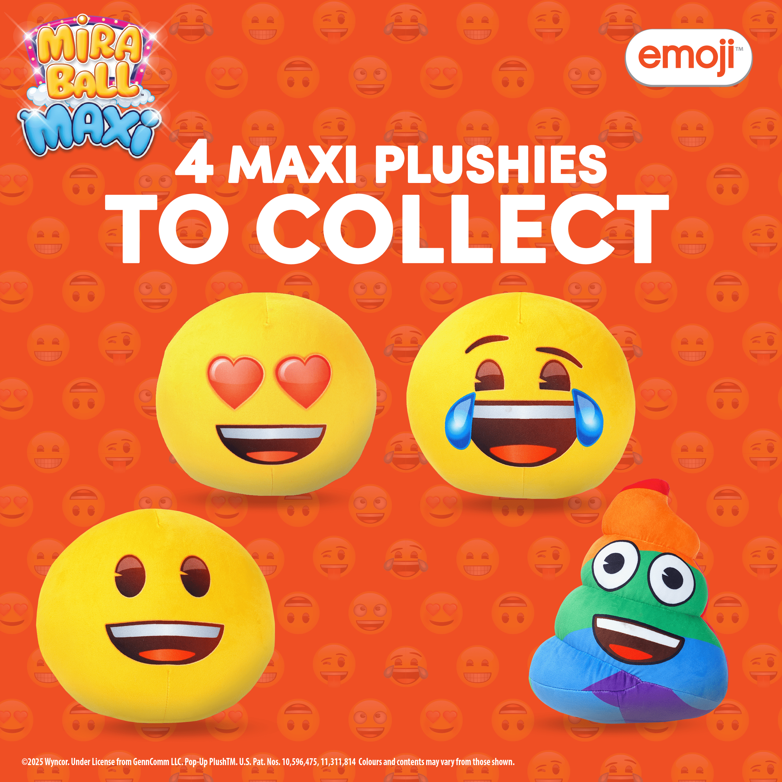 Miraball Maxi Surprise Box, Emoji - MEGA Plush Toy with Hidden Surprises & Playable Blind Box - 10" Soft Plush, Fun Playscape for Kids - Ideal Gift for Birthdays, Holidays & Parties