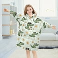 thumbnail image 5 of Dailycode Wearable Blanket Hoodie Oversized Sherpa Flannel Blankets with Pocket for 3-14 Year Old Cartoon Cute Daisy and Crocodile, 5 of 7