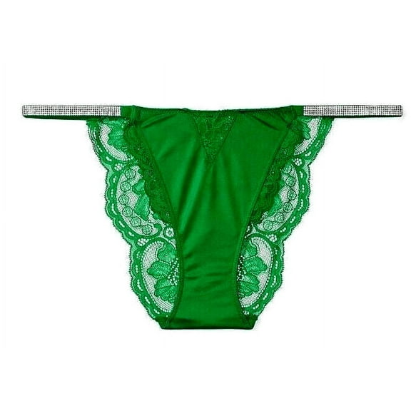 Victoria's Secret Micro Lace Shine Strap Cheekini/Cheeky Panty Color Green Size Medium NWT
