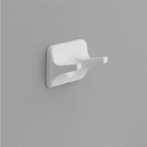 Zinc Plated Double Robe Hook, White